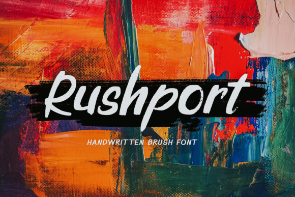 Rushport Typeface: Elevate Campaign Visuals with Brushed Handwritten Style
